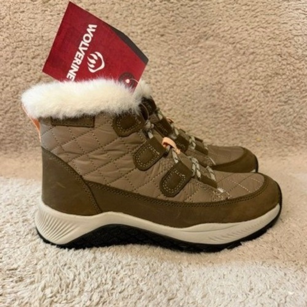 Wolverine Luton Hiker Boots Womens Size 8M Tan Quilted Waterproof Insulated